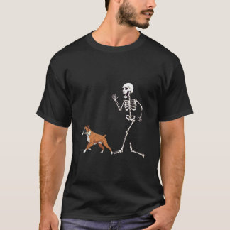 Camiseta Caixa de Halloween Engraçado e Esqueleto