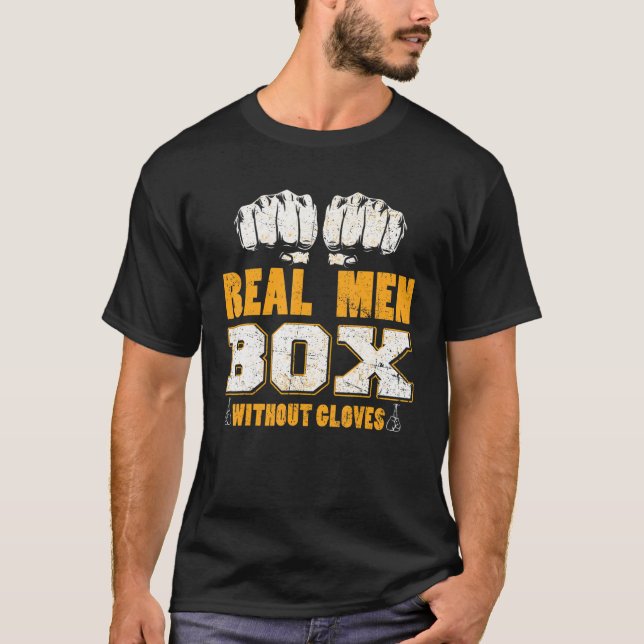 Camiseta Caixa de Homens Verdadeiros sem Luvas (Frente)