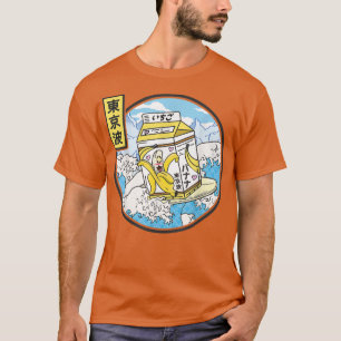 Camiseta Caixa de Leite de Banana do Surfe Japão Wave Kawai