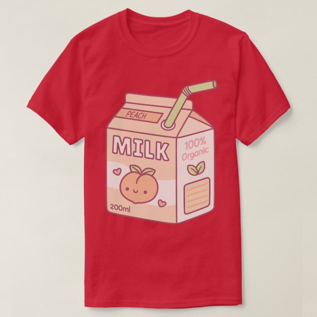Camiseta Caixa de Leite de Pêssego Cinto (Frente do Design)