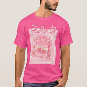 Camiseta Caixa de Milk Shake de Morango aii japonesa dos an