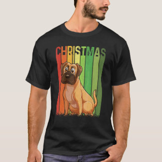 Camiseta Caixa de Natal Retro Boxer Cachorro Fofo Grupo Cor