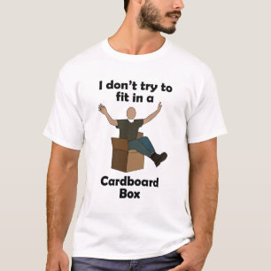 Camiseta Caixa de Papelão Não Tentando se Encaixar Festa de