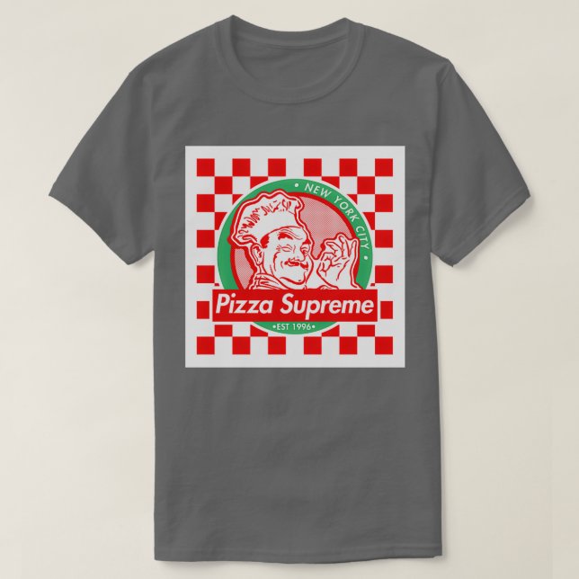 Camiseta Caixa de Pizza Estileada em Nova Iorque (Frente do Design)