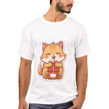 Caixa de Presente Abraçando Gato Gengibre Kawaii F
