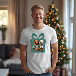 Camiseta Caixa de Presente de Natal Personalizada com Foto
