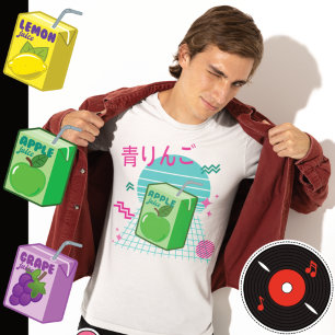 Camiseta Caixa de Suco de Maçã Verde Japonesa dos anos 90