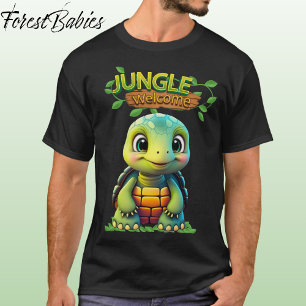 Camiseta Caixa de Tartaruga Marinha Fofa Personagem Animal
