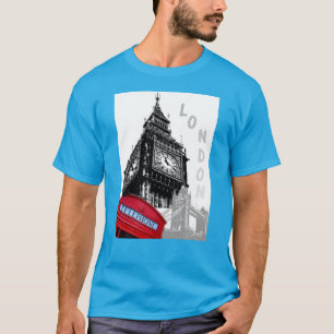 Camiseta Caixa de Telefone Vermelho Moderno Pop de Arte Lon