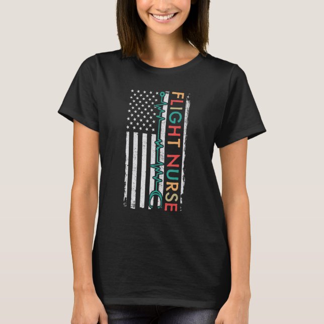 Camiseta Caixa de Voo Heartbeat American Flag (Frente)