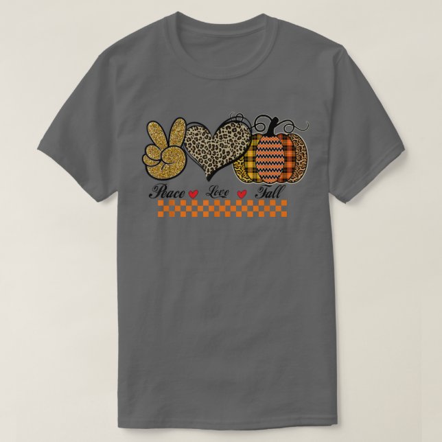 CAMISETA CAIXA DO AMOR DA PAZ, PATCH DE PUMPKIN BONITO, ÁUT (Frente do Design)