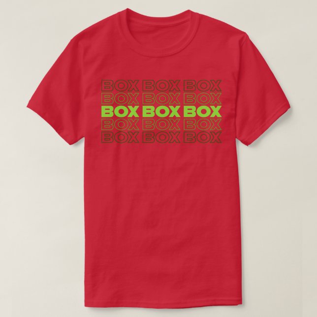 Camiseta Caixa F1 Design de texto verde desbotado (Frente do Design)