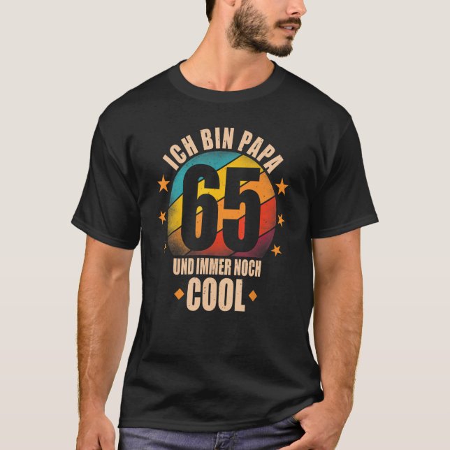 Camiseta Caixa Ich Papa 65 e noch legal 65º aniversário (Frente)