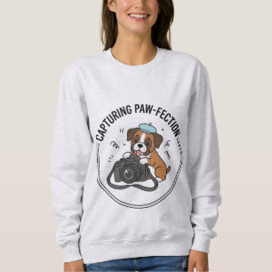 Camiseta Caixa Kawaii de Fotógrafo de Cachorro Boxer Design