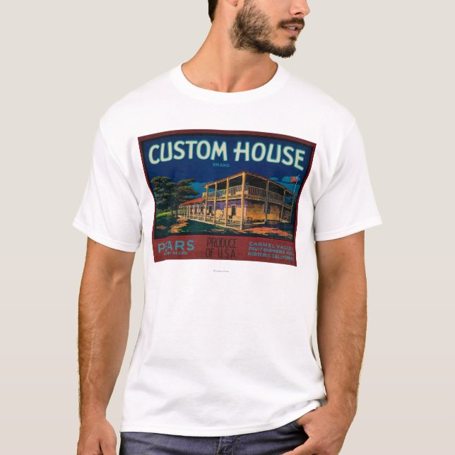 Camiseta Caixa LabelMonterey da pera da casa feita sob (Frente)