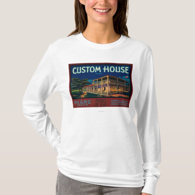 Camiseta Caixa LabelMonterey da pera da casa feita sob (Frente)