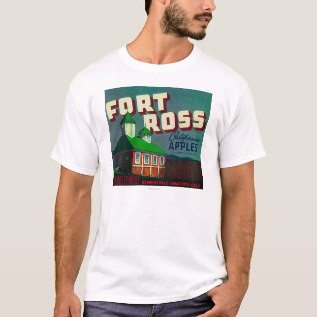 Camiseta Caixa LabelSebastopol de Ross Apple do forte, CA (Frente)