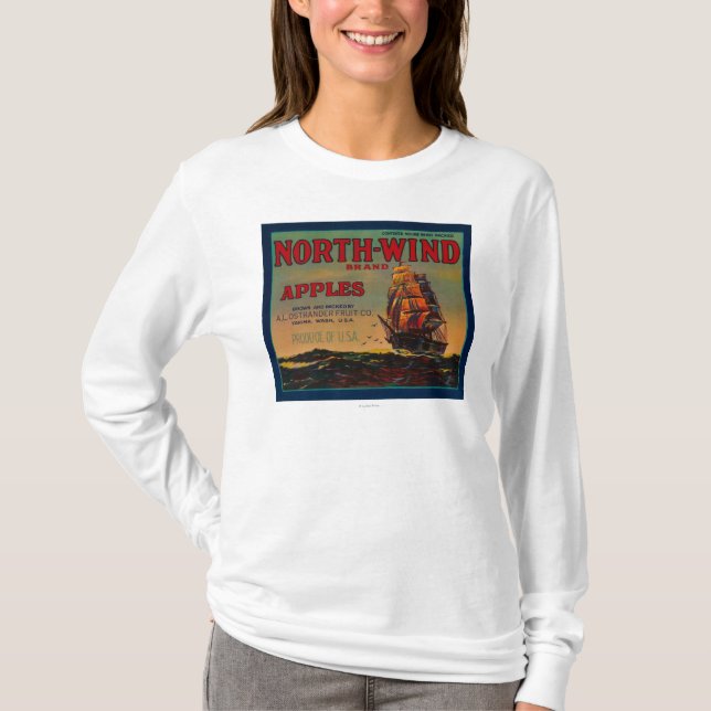 Camiseta Caixa LabelYakima de Apple do vento norte, WA (Frente)