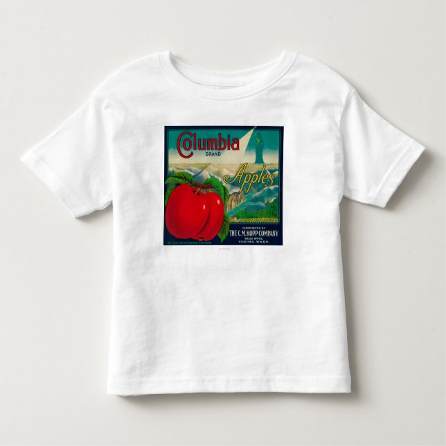 Camiseta Caixa LabelYakima de Colômbia Apple, WA (Frente)