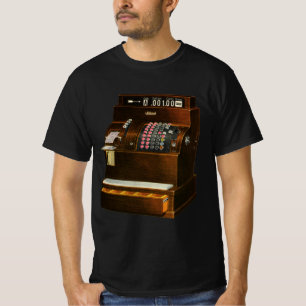 Camiseta Caixa Registradora Antiga, Negócios de Varejo Vint