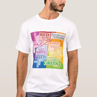 Camiseta Caixas de Ilustração de Nuvem de Psicologia de Cor