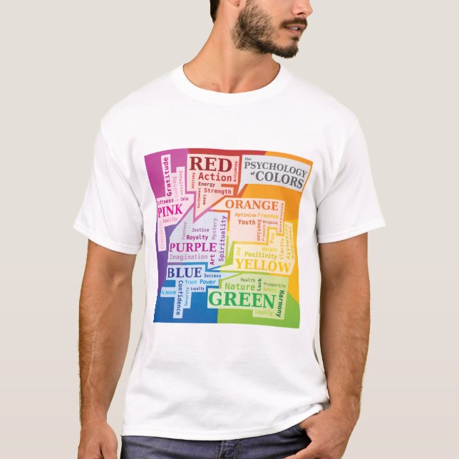 Camiseta Caixas de Ilustração de Nuvem de Psicologia de Cor (Frente)
