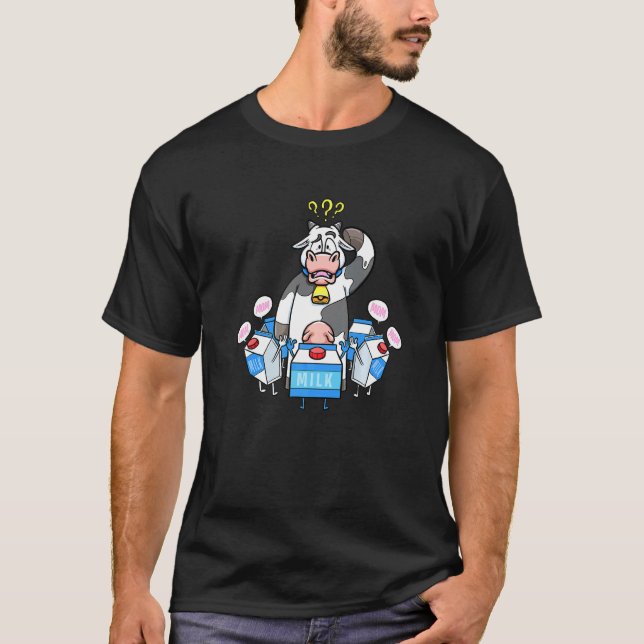 Camiseta Caixas de Leite de Vaqueira Chamam Vaca Mãe Leite  (Frente)