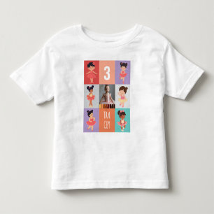 Camiseta Caixas de Pop Art Desenho Animado Ballet 3º Aniver