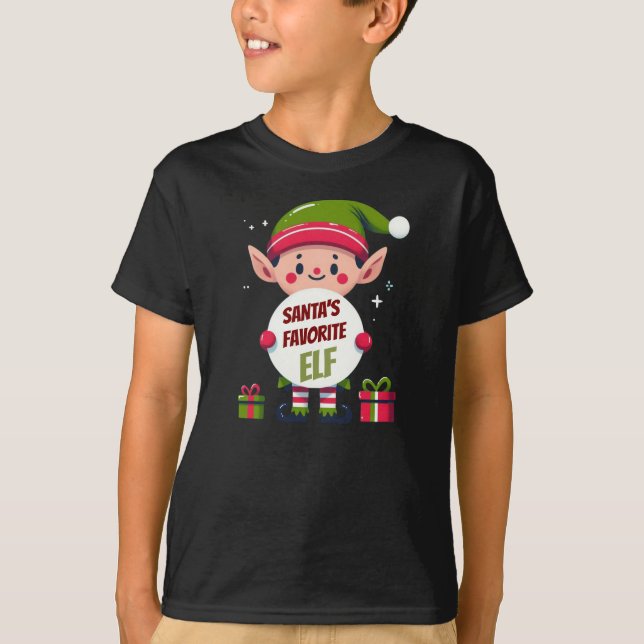 Camiseta Caixas de Presente Elf favoritas dos papais noeis (Frente)