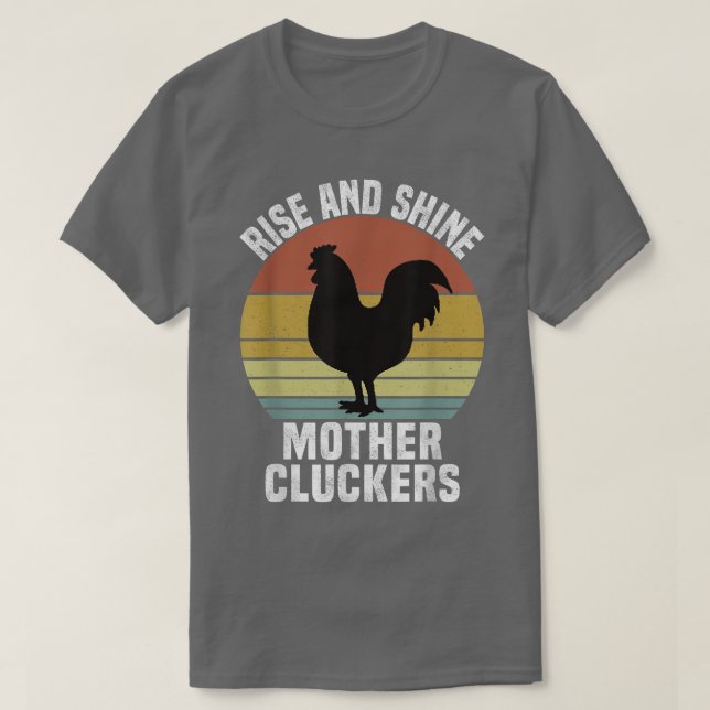 Camiseta Caixas-mãe brilhantes e leves pintam frango longe (Frente do Design)