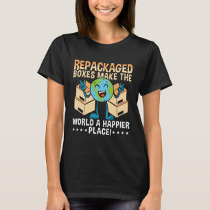 Camiseta Caixas Reembaladas Fazem o Dia da Terra da Mudança