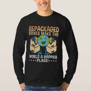 Camiseta Caixas Reembaladas Fazem o Dia da Terra da Mudança