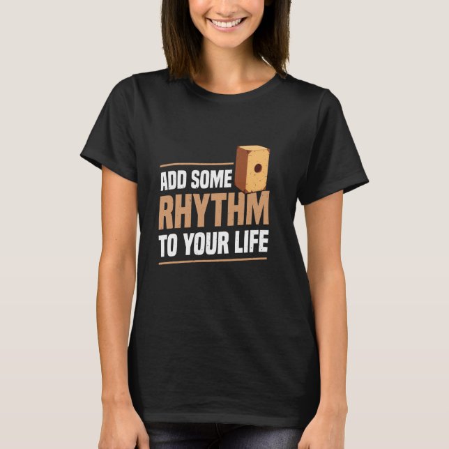 Camiseta Cajón Jamming Cajón Tambor Adicione Algum Ritmo Pe (Frente)