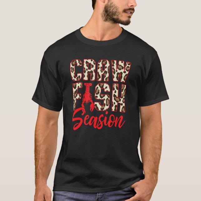 Camiseta Cajun Crawfish Boil Party Crawfish Leopard Print M (Frente)