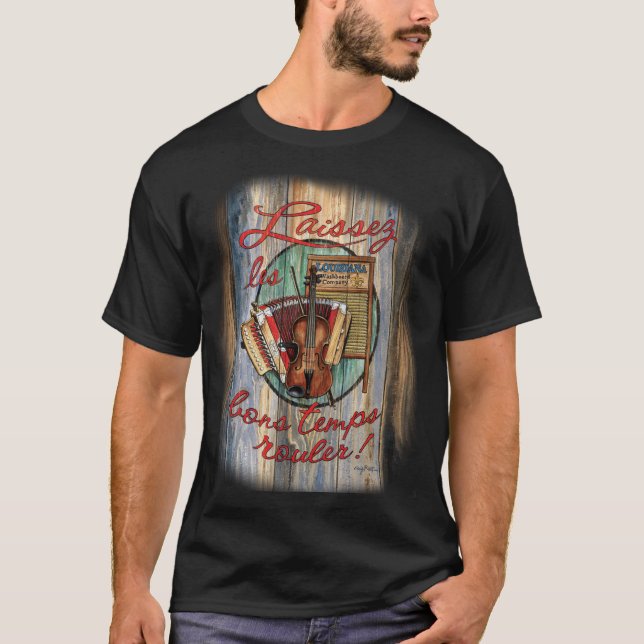Camiseta Cajun-Música-Instrumentos (Frente)