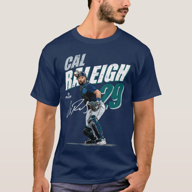 Camiseta Cal Raleigh Seattle MLB Jogadores de Beisebol MLBC (Frente)