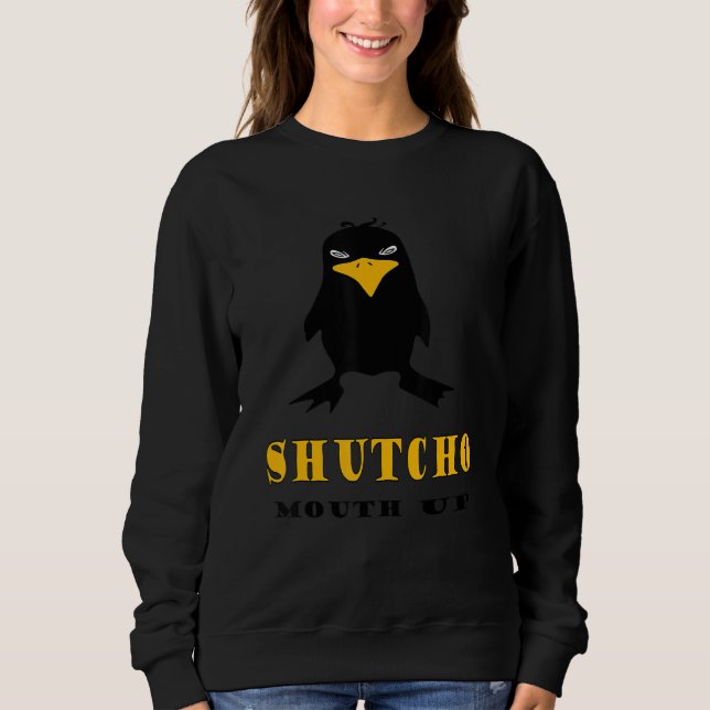 Camiseta Cala a boca, pássaro zangado SHUTCHO (Frente)