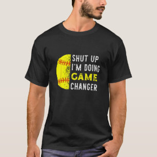 Camiseta Cala-te, estou a fazer jogador de basebol do Game
