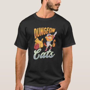Camiseta Calabouço E Gatos Para Um Jogador De Jogo De Rpg