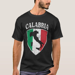 Camiseta Calabria Italia Flag Crest Itália Vintage D