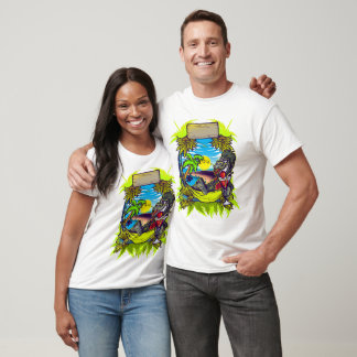 Camiseta Calafrio tropical: Fuga de praia de Gorilla