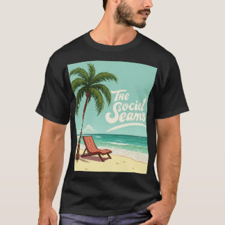 Camiseta Calafrio tropical - Palm Tree & Beach Cadeira T-Sh