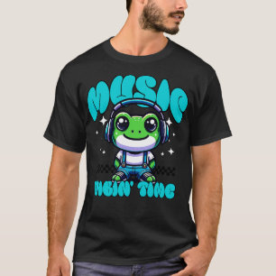 Camiseta Calar Sapo Fone de Ouvido Música Tee Cute Toon Ani