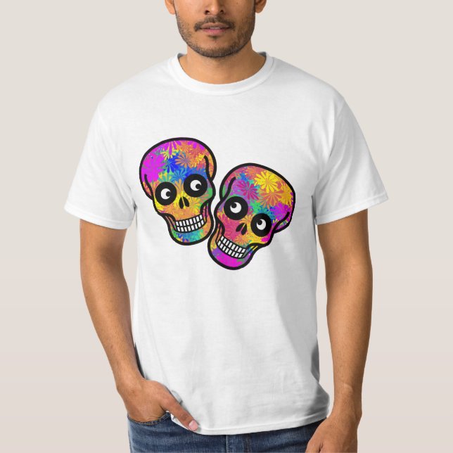 Camiseta Calavera Couple Dia De Los Muertos  (Frente)