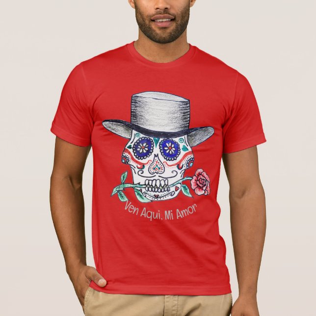 Camiseta Calavera Rosa Halloween (Frente)