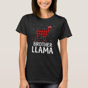 Camiseta Calça de Natal do Irmão Lhama Xadrez de Búfalo Com