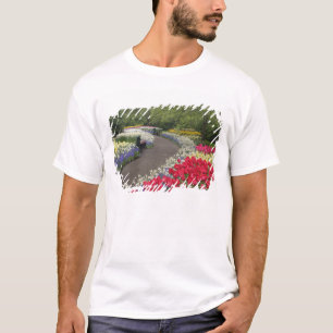 Camiseta Calçada através de tulipas, daffodils e