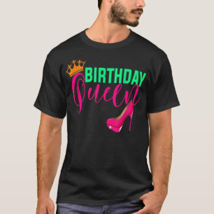 Camiseta Calçado de alto salto rosa-quente da Rainha-Presen
