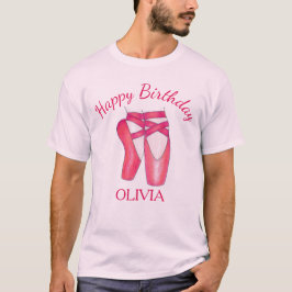Camiseta Calçados balés Ballerina Dance Feliz Festa de Aniv