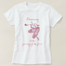 Camiseta Calçados cor-de-rosa Dança de Balé de Poesia